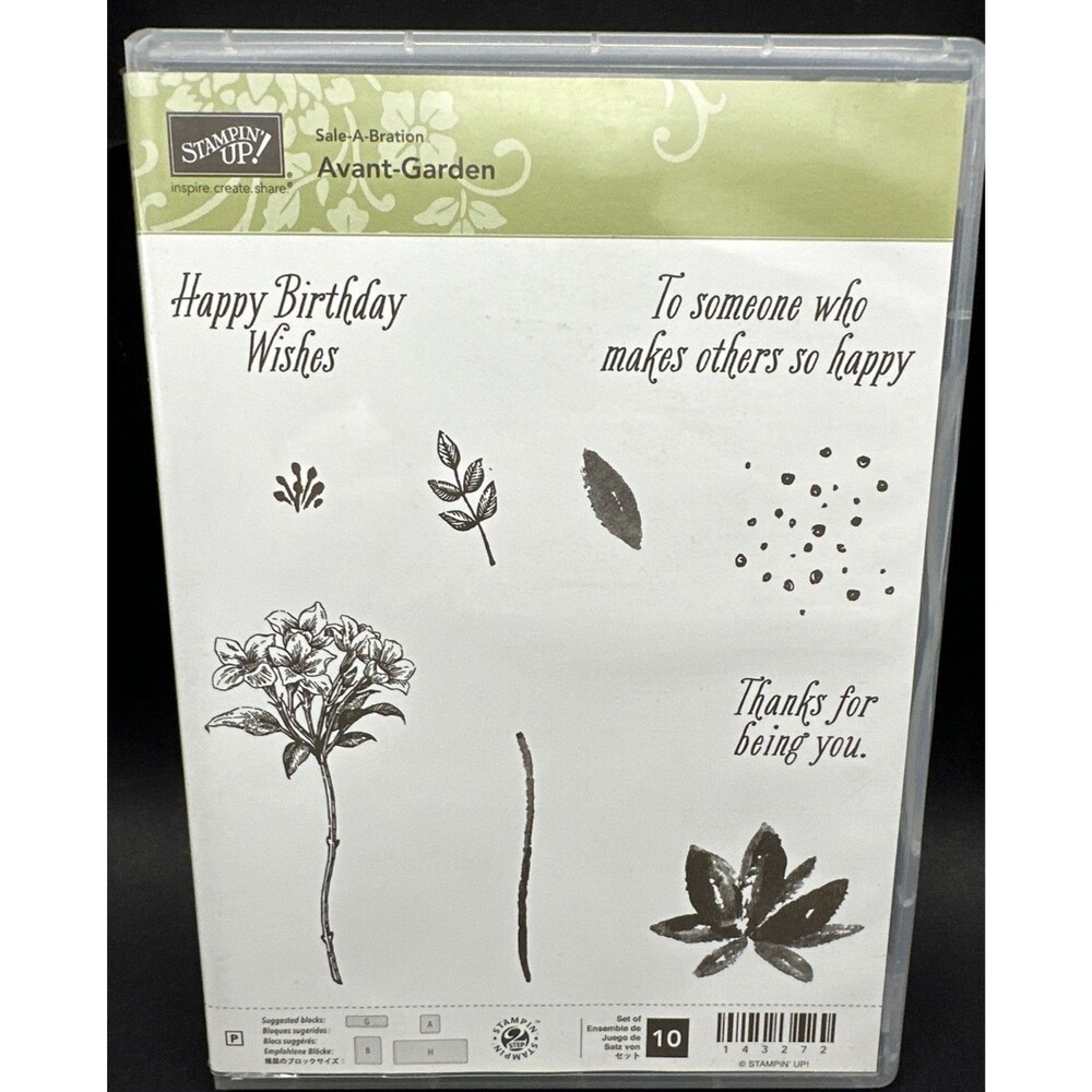 stampin up AVANT-GARDEN flowers birthday thanks + card photopolymer floral